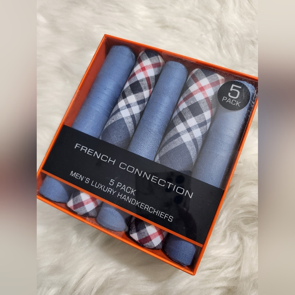 French Connection 5 Pack Men's Luxury Handkerchiefs